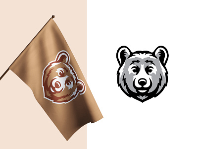 Burgoyne House Bear bear illustration bear logo college grizzly bear house logo icon logodesign mascot mascot character