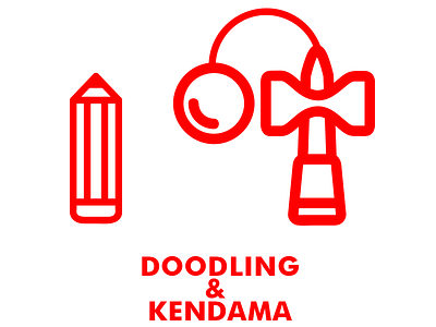 Icons bright doodling drawing fresh icons kendama