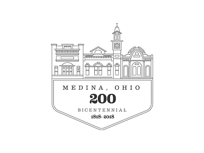 Bicentennial 200 illustration line work lines logo logo mark medina ohio