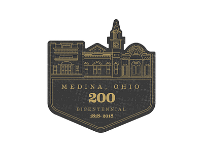 Bicentennial Final 200 bicentennial illustration line work lines logo logo mark medina ohio