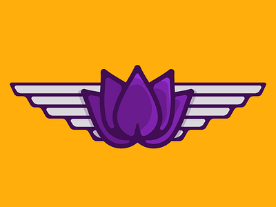 Flying Lotus v2 color illustrator line line work logo lotus shadow wings