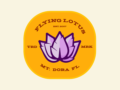 Flying Lotus v3 badge color illustrator line line work logo lotus shadow wings