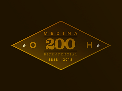 Medina Ohio Bicentennial 200 bicentennial gold gradient logo logo mark medina ohio typography
