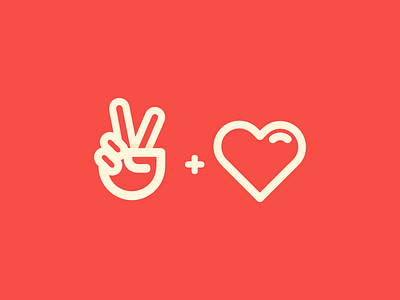 Peace And Love color hand heart illustration illustrator line line work love peace