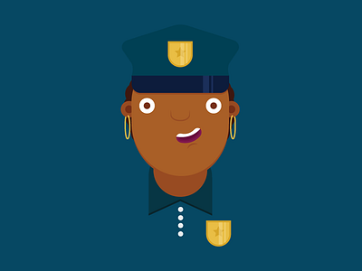 Police Woman blue character cop cute fun funny illustration illustrator police