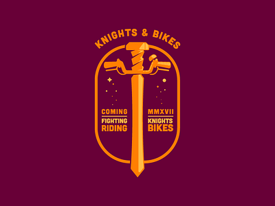 Knights & Bikes badge bikes color fighting game illustration illustrator knights knights bikes sword type video games