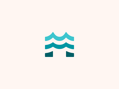 M Wave Logo branding design flat graphic design icon icons identity letter logo m mark ocean simple typogaphy waves