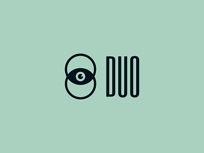 Duo Logo branding design eye graphic design icon identity illustration logo mark negative space typography