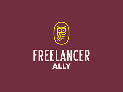 Freelancer Ally Logo ally branding design freelance freelancer icon logo mark owl typography