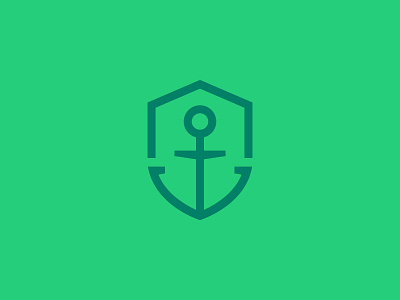 Anchor + Shield Mark anchor branding design green icon identity illustration logo mark security shield