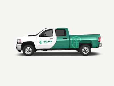 Anchor Security Truck Wrap anchor branding design green icon logo mock mockup security truck wrap