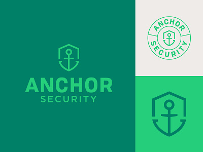 Anchor Security Branding anchor branding design icon identity illustration logo seal security shield typography