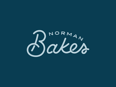 Norman Bakes Logo bakery branding delivery design elegant icon identity illustration lettering logo psycho script typography