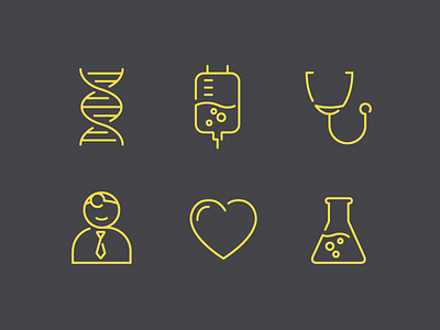 Medical Icons design doctor graphic design gray heart icon icons illustration medical medicine science yellow