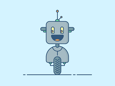 Robot design flat graphicdesigner happy icon illustration lines robot vector