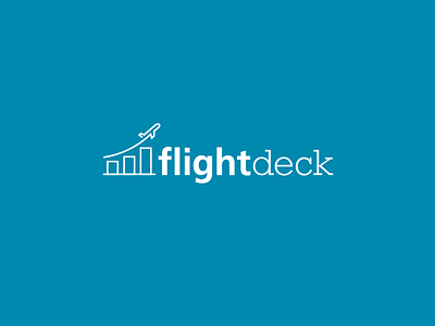 Flight Deck Logo blue branding chart flight graph icon identity logo logo design plane typography