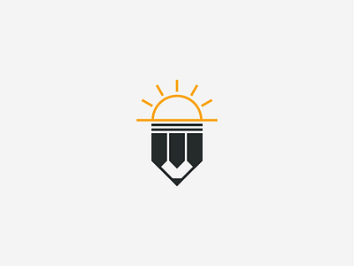 Pencil + Sunrise Mark branding icon icon design identity illustration lines logo logo design pencil sun