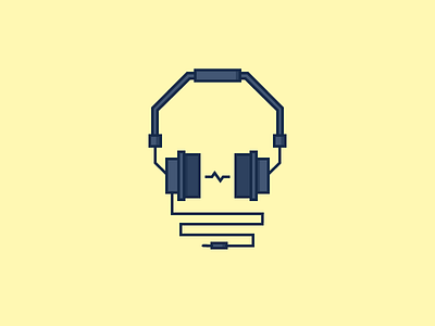 Headphones design headphones icon illustration lines music sound vector yellow