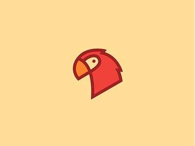 A Parrot bird flat geometric icon illustration lines parrot red simple vector