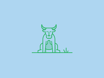 Ox #2 cow design flat icon illustration modern ox oxen simple vector