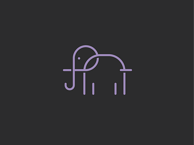 Elephant branding elephant geometric grey heffalump icon illustration lines logo purple simple vector