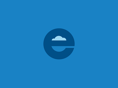 E Mark blue cloud e food graphic design icon illustration logo mark negative space restaurant spoon