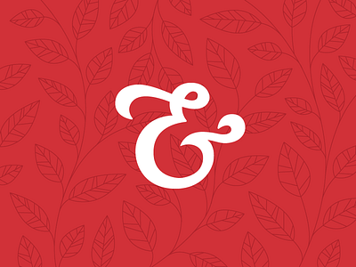 Pattern & Ampersand ampersand branding graphic design gray icon illustration leaves logo mark pattern red