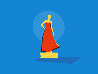 Fashion Award award dress fashion flat girl illustration red simple trophy woman