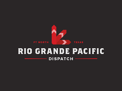 Rio Grande Pacific Dispatch Logo arrows brand branding industrial logo mark texas train vintage