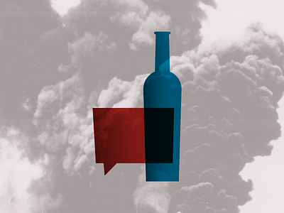 Wine / Conversation / War alcohol bottle conversation illustration overprint retro simple talk war wine wwii