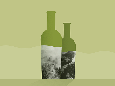 Alcohol / War alcohol bottle illustration retro simple war wine wwii