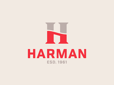 Harman Logo brand branding established h icon identity letter logo monogram red wave