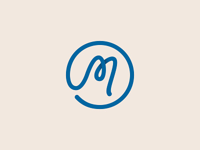 Script M Mark branding cursive design identity lines logo loop m script