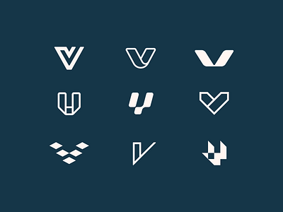 V Logo Exploration brand branding design graphic design icon icons identity lines logo mark typography v vector