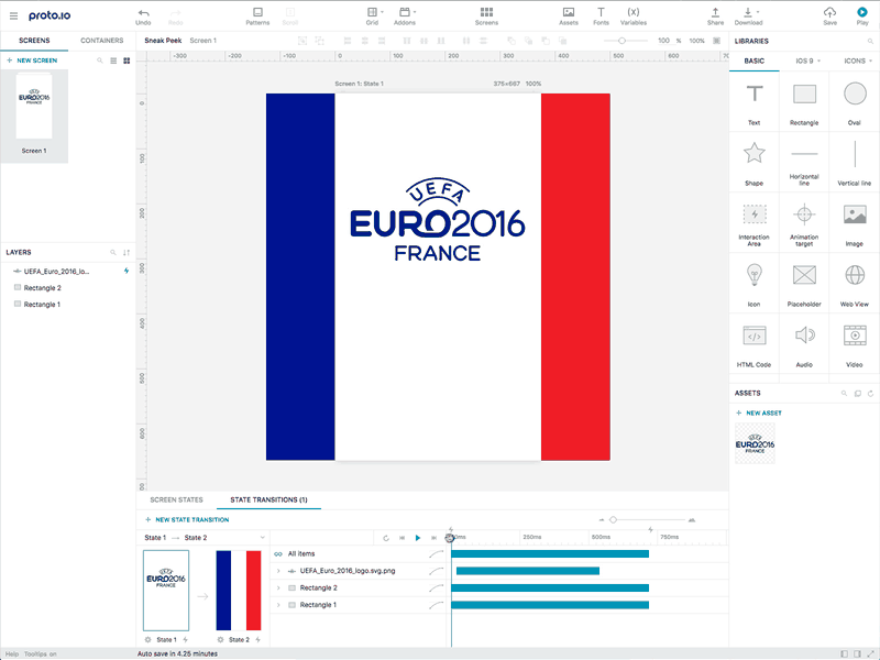 Protoio 6 - Sneak Peek euro 2016 proto.io prototyping timeline