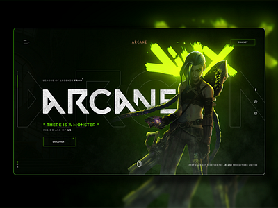 Arcane Website UI arcane design graphic design riot games ui uiux web web design website