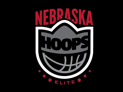140207: Nebraska Hoops Elite Logo basketball brand branding crown hoops logo