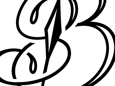 121203-Handdrawn monogram & scroll-work b branding calligraphy curves custom hand drawn hand drawn identity logos monogram scrolls