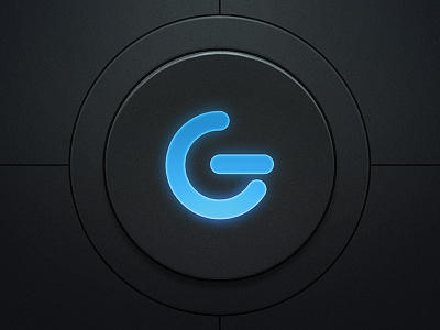 On button g glow letter a day power riotvisualdesign