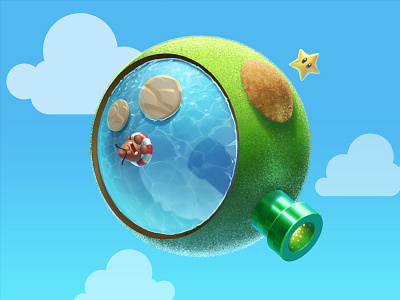 Galactic Q goomba letter a day planet q riotvisualdesign super mario galaxy