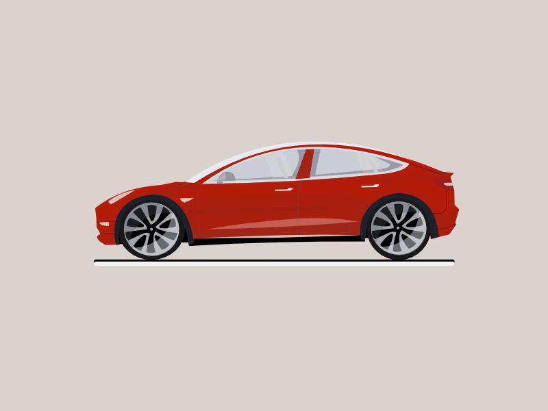 Tesla Model 3 - Slideshow black blue car gif grey icon illustration shadow tesla vector white