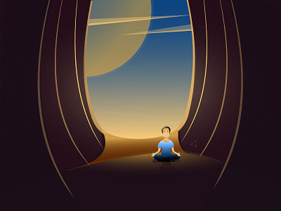 Meditation 2d design draw illustration meditation peace vector