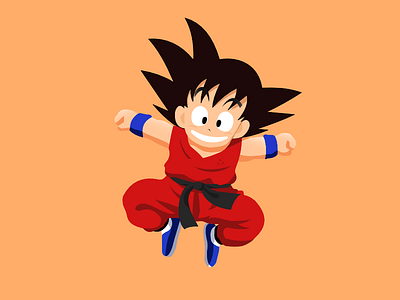 Goku 2d design draw goku illustration meditation vector