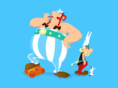 Asterix & Obelix 2d asterix design draw illustration meditation vector