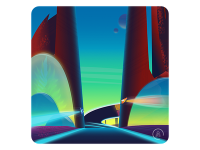 Concept Art - Racing Game concept art design game gradient illustration landscape space spaceship stars vector