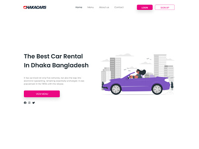 Car Rental Landing Page branding car rental design graphic design illustration rent a car ui web design