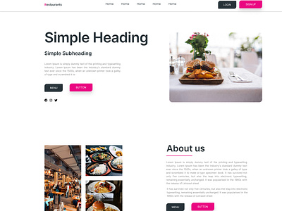 Restaurant Home Page Design