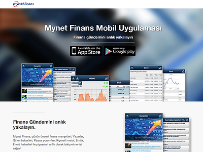 Mynet Finance App Web Page