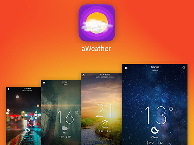 aWeather - Free Weather iPhone App app free app icon ios iphone local weather sun sunny weather