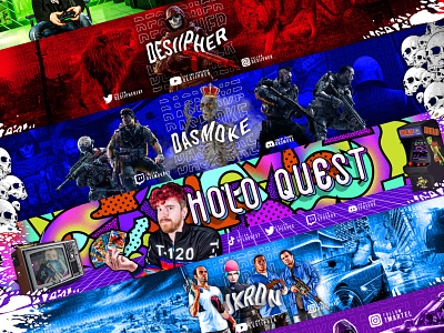 YouTube Banners artwork banners bannersnack call of duty design fortnite gaming gaming banner graphicdesign gtav socialmedia typography youtube youtube artwork youtube banner